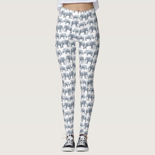 Elephant Rhino-Waterverf Leggings (Voorkant)