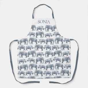 Elephant Rhino-Waterverf Schort