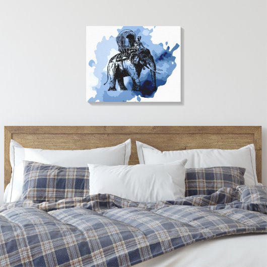 Elephant Ride Canvas Afdruk (Insitu (Slaapkamer))