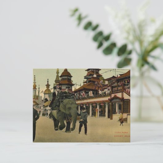 Elephant Ride in Luna Park, Coney Island, 1910 Briefkaart (Staand voorkant)
