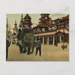 Elephant Ride in Luna Park, Coney Island, 1910 Briefkaart