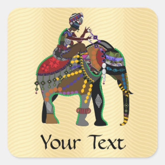 Elephant Rider Vierkante Sticker