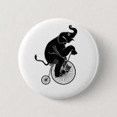 Elephant Riding a Bike Ronde Button 5,7 Cm (Voorkant)
