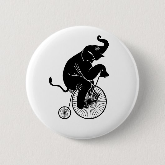 Elephant Riding a Bike Ronde Button 5,7 Cm (Voorkant)