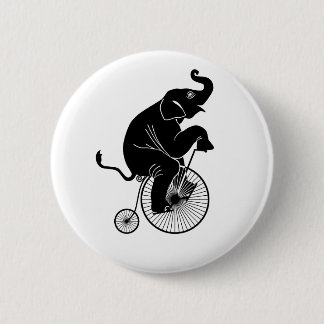 Elephant Riding a Bike Ronde Button 5,7 Cm