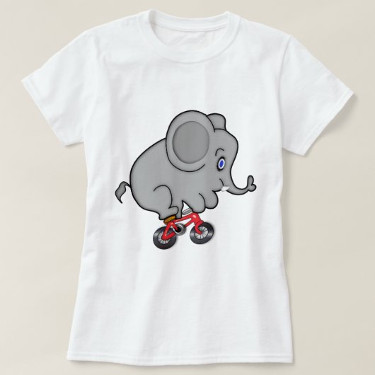 Elephant Riding a Bike T-shirt (Design voorkant)