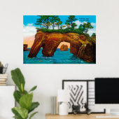 Elephant Rock aan de kust van Washington Poster (Thuiskantoor)