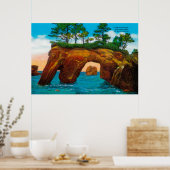 Elephant Rock aan de kust van Washington Poster (Keuken)