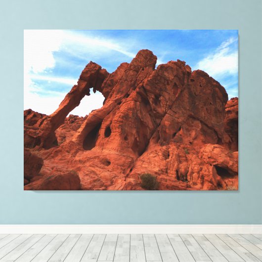 Elephant Rock, Valley of Fire Overton NV Landscape Canvas Afdruk (Insitu (Houten vloer))