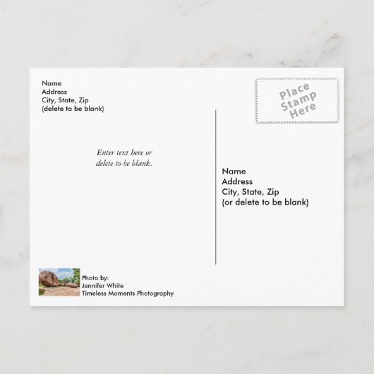 Elephant Rocks State Park Briefkaart (Achterkant)