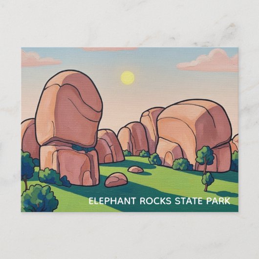 Elephant Rocks State Park Missouri Reis Briefkaart (Voorkant)