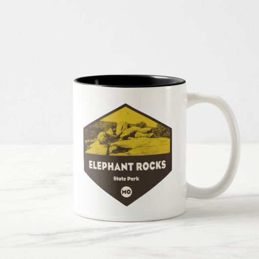 Élephant Rocks State Park Missouri Tweekleurige Koffiemok (Rechts)