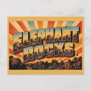 Elephant Rocks State Park MO Vintage Reis Kunst Briefkaart