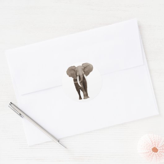 Elephant Ronde Sticker (Envelop)