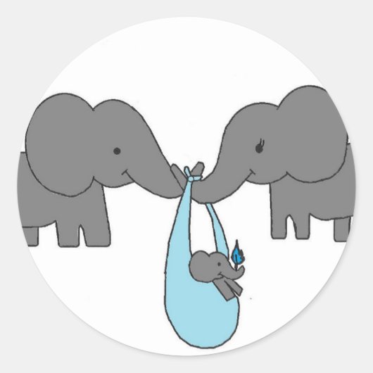 Elephant Ronde Sticker (Voorkant)