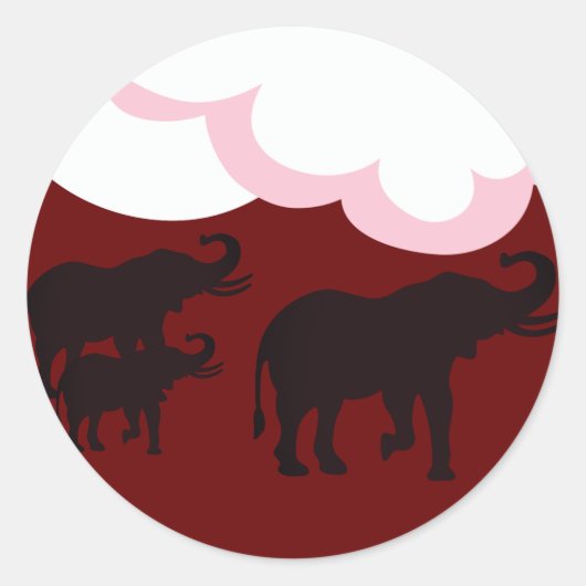 Elephant Ronde Sticker (Voorkant)