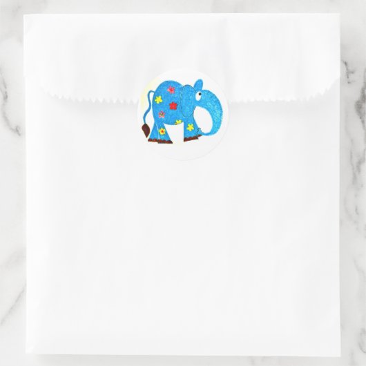 Elephant Ronde Sticker (Tas)