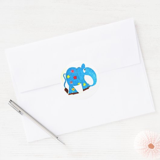 Elephant Ronde Sticker (Envelop)