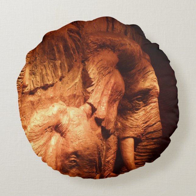 Elephant Round Pillow Rond Kussen (Achterkant)