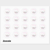 Elephant roze Butterflies Baby shower Dank u wel Ronde Sticker (Vel)