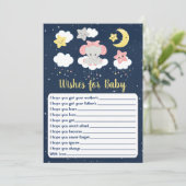 Elephant roze en marineachtig Baby shower wil Baby Kaart (Staand voorkant)