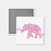 Elephant roze en Paarse harten Magneet (Voorkant / Achterkant)