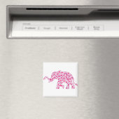 Elephant roze en Paarse harten Magneet (Insitu (Vaatwasser))