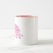 Elephant roze en Paarse harten Tweekleurige Koffiemok (Center)