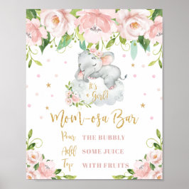 Elephant roze Floral mam-osa Bar Mimosa Bar Poster