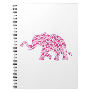 Elephant-roze-harten (1) notitieboek