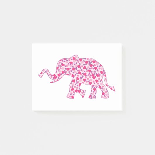 Elephant-roze-harten (1) post-it® notes (Voorkant)