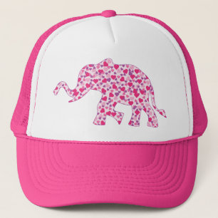 Elephant-roze-harten (1) trucker pet