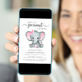 Elephant roze Waterverf Baby Girl Shower Kaart