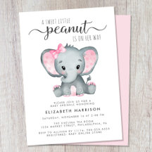 Elephant roze Waterverf Baby Girl Sprinkle