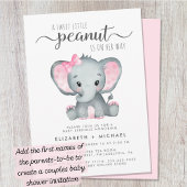 Elephant roze Waterverf Baby Girl Sprinkle Kaart
