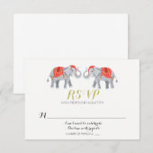 Elephant RSVP-kaart Kaart (Voorkant / Achterkant)