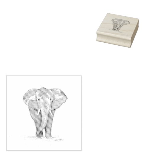 elephant rubber stamp rubberstempel (Gestempeld)