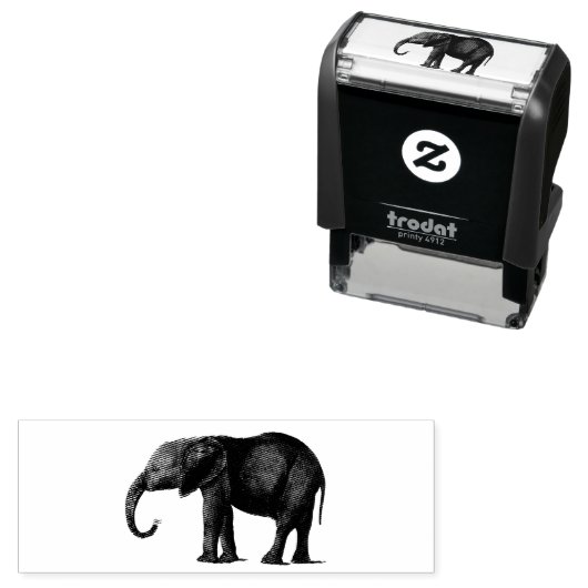  ELEPHANT RUBBER STAMP  ZELFINKTENDE STEMPEL (In situ)