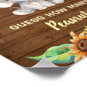 Elephant Rustic Sunflower raad hoeveel pinda's Poster (Hoek)