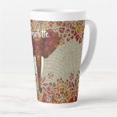 Elephant Rustige kleuren, op maat gemaakt Latte Mok (Rechterhoek)