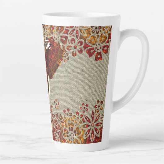 Elephant Rustige kleuren, op maat gemaakt Latte Mok (Rechts)