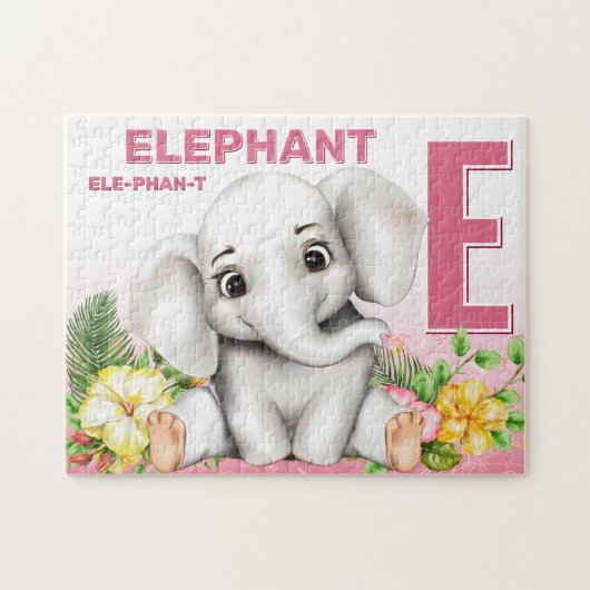 Elephant Safari Alfabet Kinder puzzel (Horizontaal)