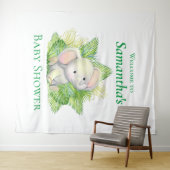 Elephant Safari baby shower Achtergrond Wandkleed (In Situ (horizontaal))