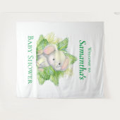 Elephant Safari baby shower Achtergrond Wandkleed (Voorkant (horizontaal))