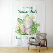 Elephant Safari baby shower Achtergrond Wandkleed (In situ)