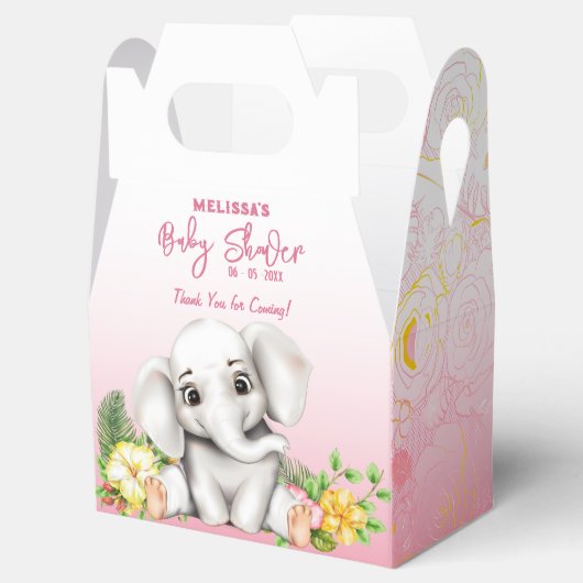 Elephant Safari Baby shower Bedankdoosjes (Geopend)