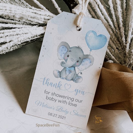 Elephant Safari Baby shower Cadeaulabel