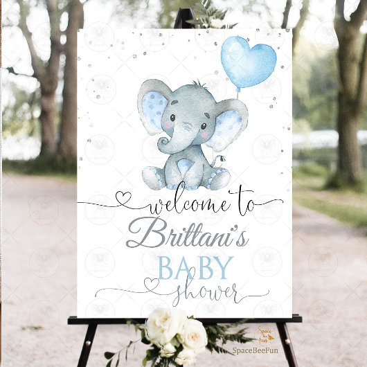 Elephant Safari Baby shower Cadeaulabel