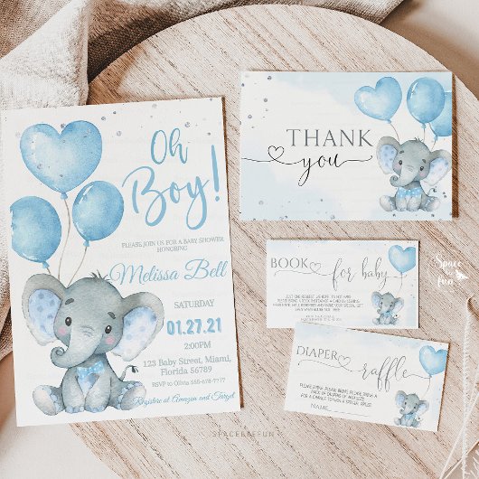 Elephant Safari Baby shower Cadeaulabel
