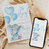 Elephant Safari Baby shower Informatiekaartje